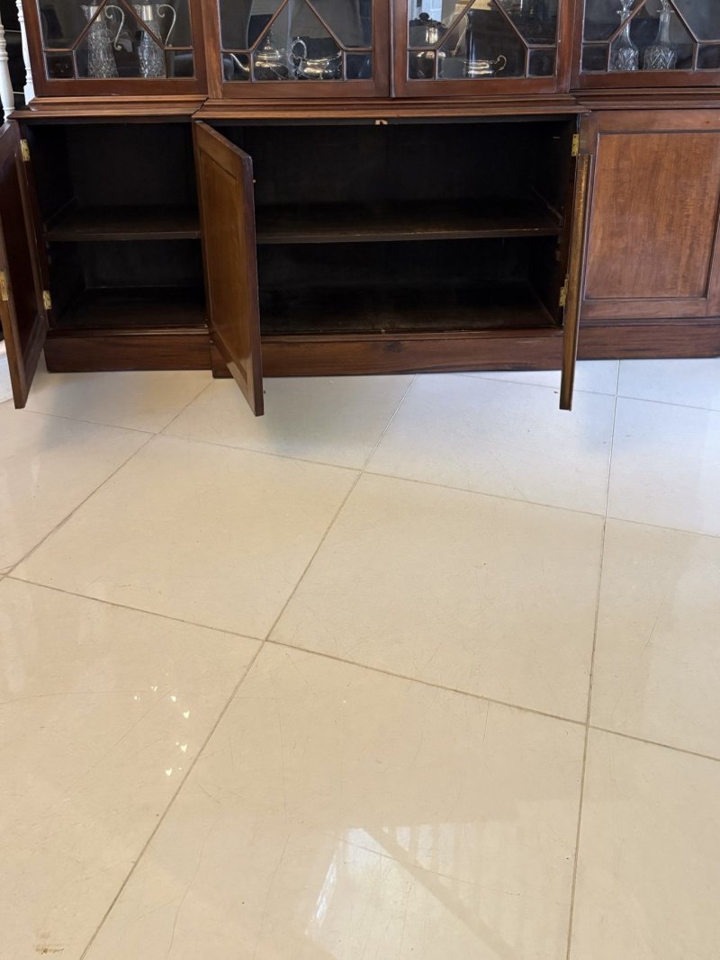 Antique Victorian Quality Mahogany Breakfront Bookcase - Image 8